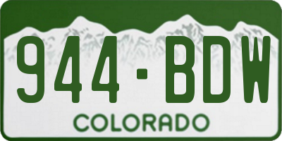 CO license plate 944BDW