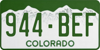 CO license plate 944BEF