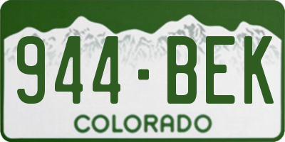 CO license plate 944BEK