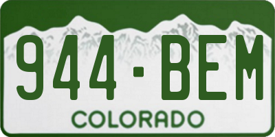CO license plate 944BEM