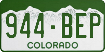 CO license plate 944BEP
