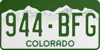 CO license plate 944BFG