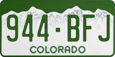 CO license plate 944BFJ