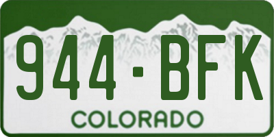 CO license plate 944BFK