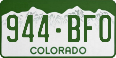 CO license plate 944BFO