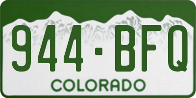 CO license plate 944BFQ