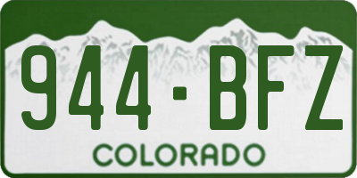 CO license plate 944BFZ