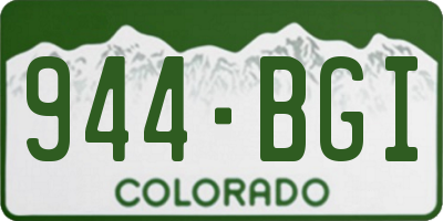 CO license plate 944BGI