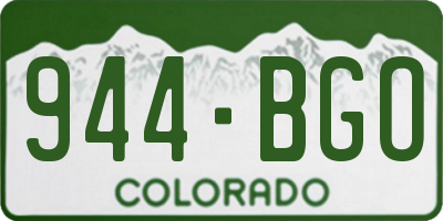 CO license plate 944BGO