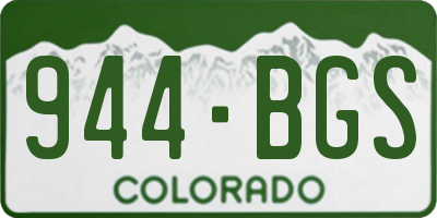 CO license plate 944BGS