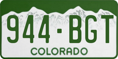 CO license plate 944BGT