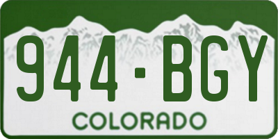 CO license plate 944BGY