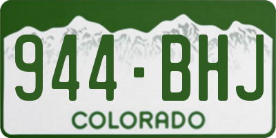 CO license plate 944BHJ