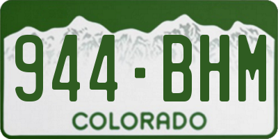 CO license plate 944BHM
