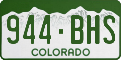CO license plate 944BHS
