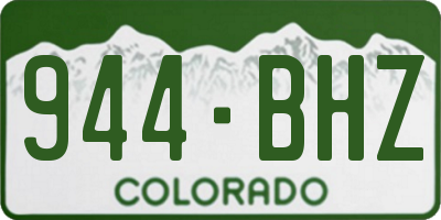CO license plate 944BHZ