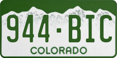 CO license plate 944BIC