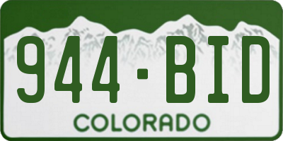 CO license plate 944BID
