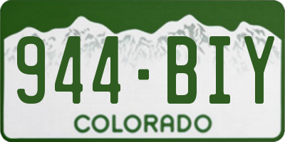 CO license plate 944BIY