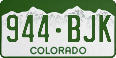 CO license plate 944BJK