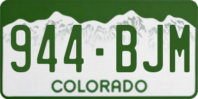 CO license plate 944BJM