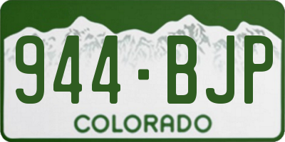 CO license plate 944BJP