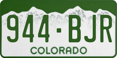 CO license plate 944BJR