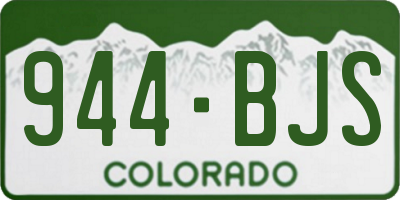 CO license plate 944BJS