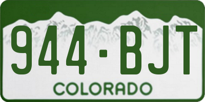 CO license plate 944BJT