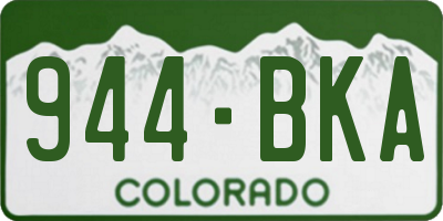CO license plate 944BKA