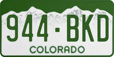 CO license plate 944BKD