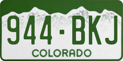 CO license plate 944BKJ
