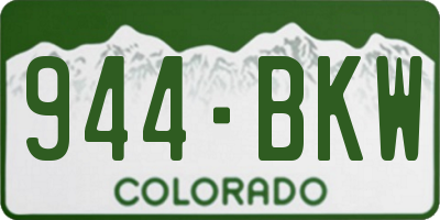 CO license plate 944BKW