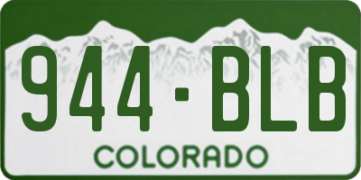 CO license plate 944BLB
