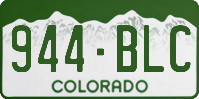 CO license plate 944BLC