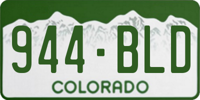 CO license plate 944BLD