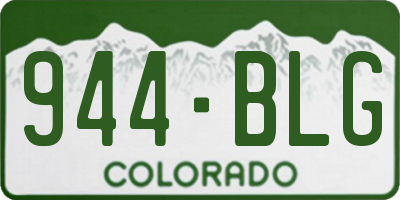 CO license plate 944BLG