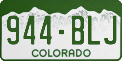 CO license plate 944BLJ