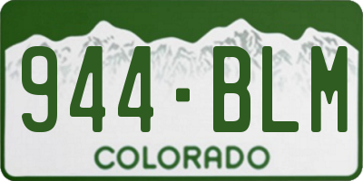 CO license plate 944BLM