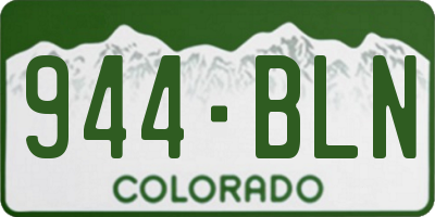 CO license plate 944BLN