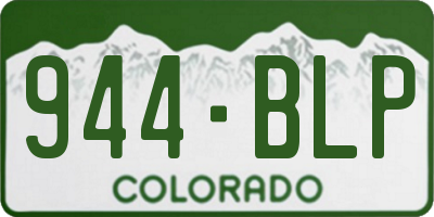 CO license plate 944BLP
