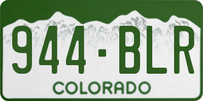 CO license plate 944BLR