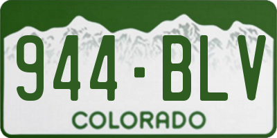 CO license plate 944BLV