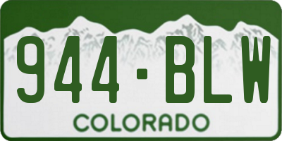 CO license plate 944BLW