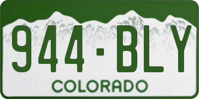 CO license plate 944BLY