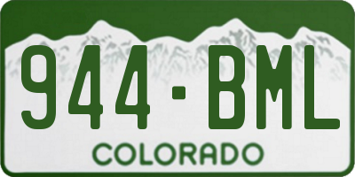 CO license plate 944BML