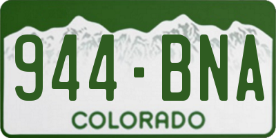 CO license plate 944BNA