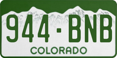 CO license plate 944BNB