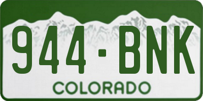 CO license plate 944BNK