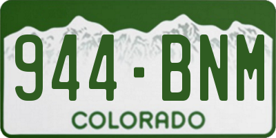 CO license plate 944BNM